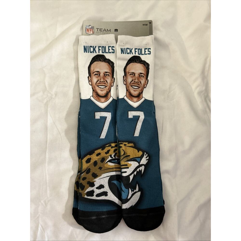 NFL Nick Foles #7 Youth Socks Size 13, 1-3 Boys Jacksonville Jaguars